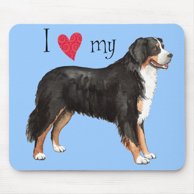 I Kärlek min Bernese Mountain Hund Musmatta (Framsidan)
