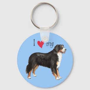 I Kärlek min Bernese Mountain Hund Nyckelring