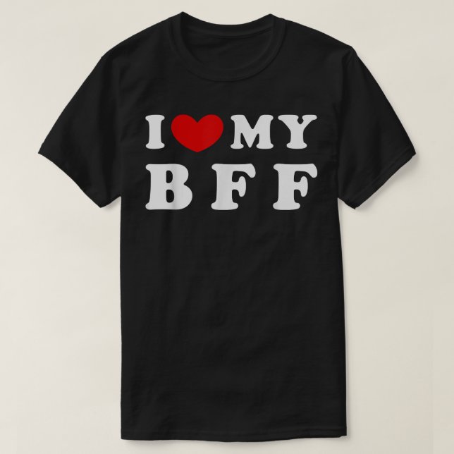 I Kärlek, min BFF, Hjärtar min BFF T Shirt (Design framsida)