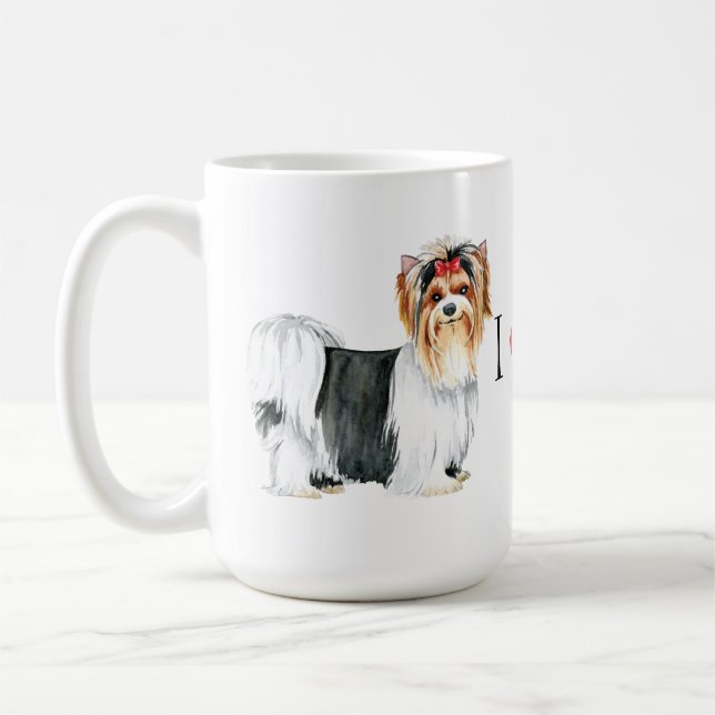 I Kärlek min Biewer Terrier Kaffemugg (Vänster)