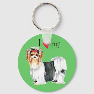 I Kärlek min Biewer Terrier Nyckelring