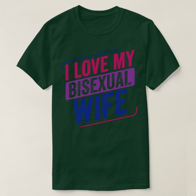 I Kärlek min bisexuella fru Bi Pride Bisexual Flag T Shirt (Design framsida)