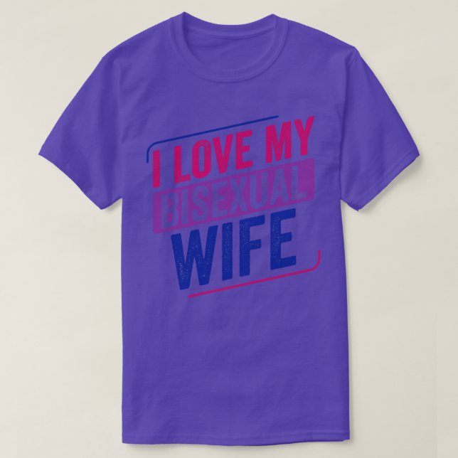 I Kärlek min bisexuella fru Bi Pride Bisexual Flag T Shirt (Design framsida)