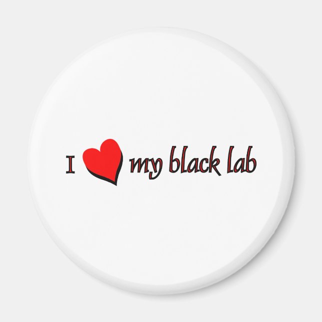 I Kärlek min Black Labrador Magnet (Framsidan)
