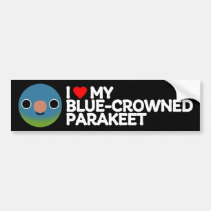 I KÄRLEK MIN BLUE CROWNED PARAKEET BILDEKAL