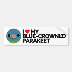 I KÄRLEK MIN BLUE CROWNED PARAKEET BILDEKAL