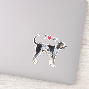 I Kärlek min bluetick Coonhound Vinyl Sticker Klistermärken