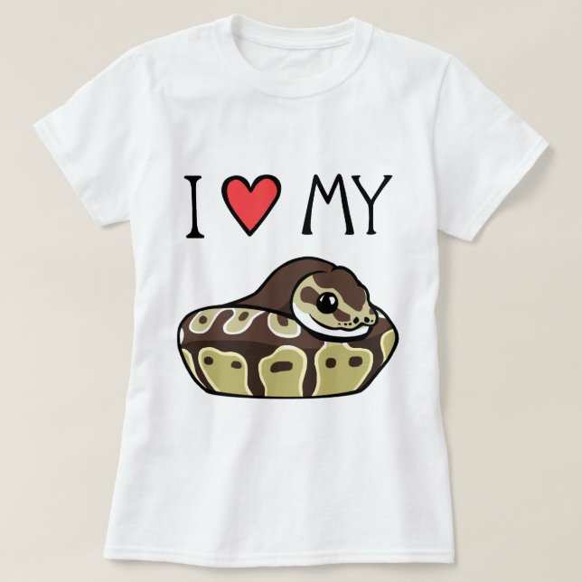 I Kärlek Min Boll Python Cute Funny Women's T-Shir T Shirt (Design framsida)