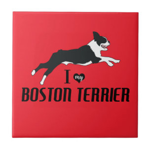 I Kärlek min Boston Terrier Kakelplatta