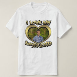 I Kärlek min Boykompis Bubble Heart Ram Guld T Shirt