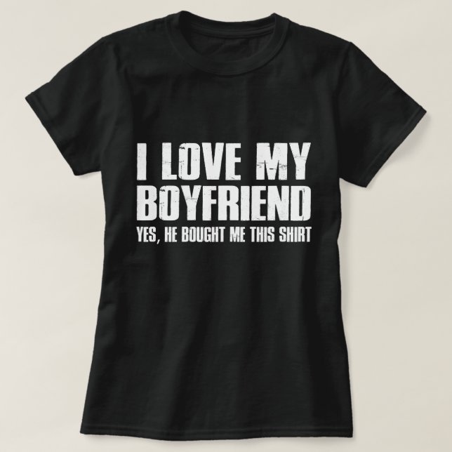 I Kärlek, min Boykompis, Cute Valentines dag T Shirt (Design framsida)