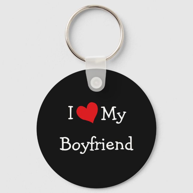 I Kärlek Min boykompis Keychain Nyckelring (Framsida)