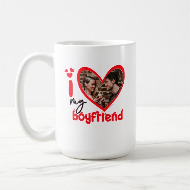 I Kärlek Min Boykompis Photo Gift Coffee Mugg (Vänster)