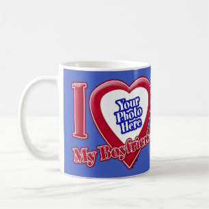 I Kärlek min Boykompis Photo Red Heart D R Blue Kaffemugg