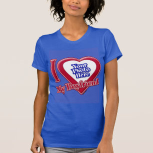 I Kärlek min Boykompis Photo Red Heart D R Blue T Shirt