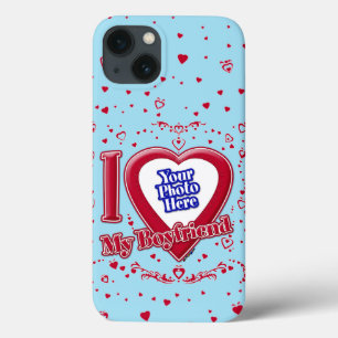 I Kärlek min Boykompis Photo Red Hearts Blue Horiz