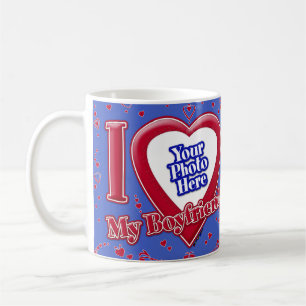 I Kärlek min Boykompis Photo Red Hearts Deep Royal Kaffemugg