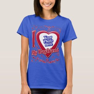 I Kärlek min Boykompis Photo Red Hearts Deep Royal T Shirt