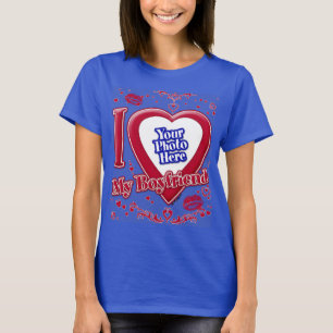 I Kärlek min Boykompis Photo Red Hearts Deep Royal T Shirt
