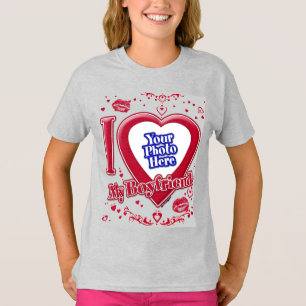 I Kärlek Min Boykompis Photo Red Hearts Grått T Shirt