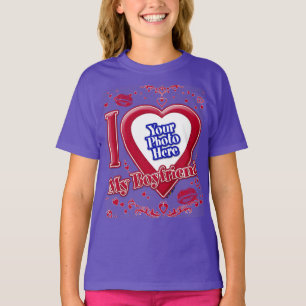 I Kärlek min Boykompis Photo Red Hearts Lila T Shirt