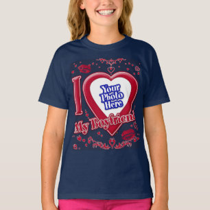 I Kärlek min Boykompis Photo Red Hearts Navy T Shirt
