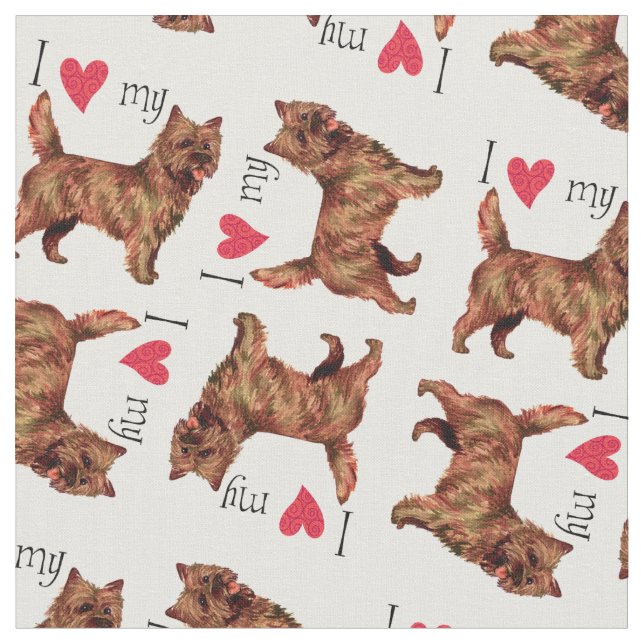 I Kärlek min Brindled Cairn Terrier Tyg (Närbild)