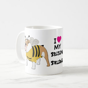 I Kärlek Min brittiska bulldog Anpassningsbar Teck Kaffemugg