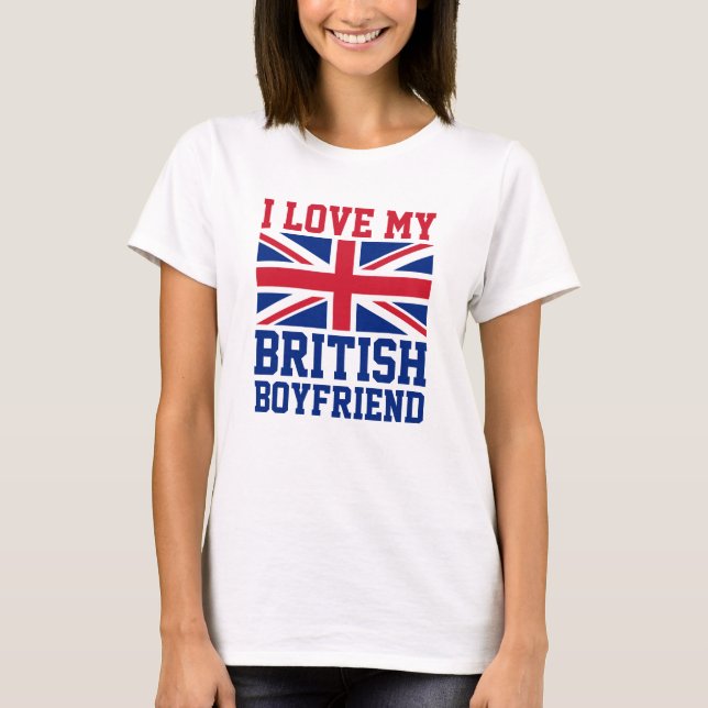 I Kärlek Min brittiske bojvän UK Flagga T-Shirt (Framsida)