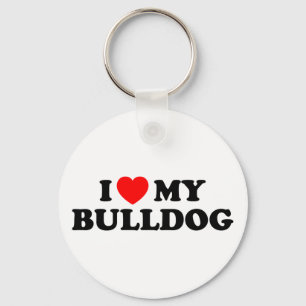 I Kärlek min Bulldog-nyckelkedja Nyckelring