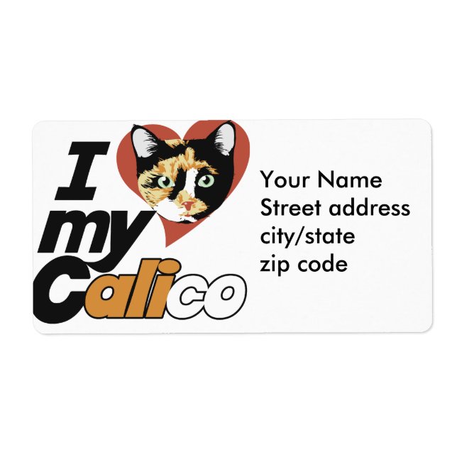 I Kärlek min CALICO-katt Fraktsedel (Framsidan)