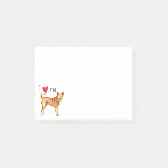 I Kärlek min Canaan Hund Post-it Block (Framsida)