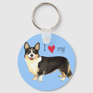 I Kärlek min Cardigan Welsh Corgi Nyckelring