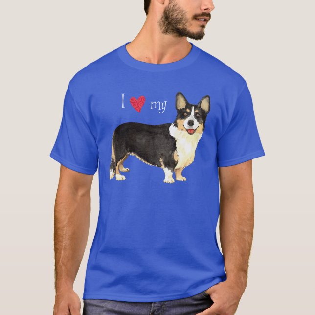 I Kärlek min Cardigan Welsh Corgi T-Shirt (Framsida)