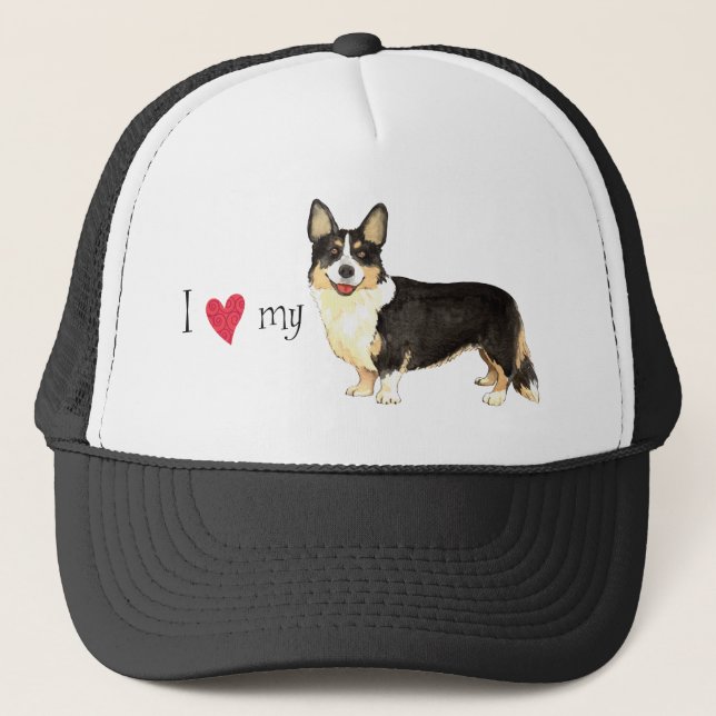 I Kärlek min Cardigan Welsh Corgi Truckerkeps (Framsida)