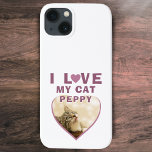 I kärlek min Cat Heart Cat Namn Photo Rosa<br><div class="desc">Jag kärlek min Cat Heart Cat Namn Photo Rosa iphone case. Ett foto av husdjur i form av ett hjärta. Lägg till kattens foto och namn. Underbar gåva till en kattägare.</div>