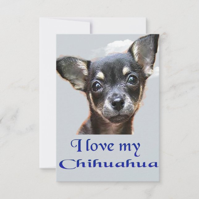 I kärlek min chihuahua tack kort (Framsida)