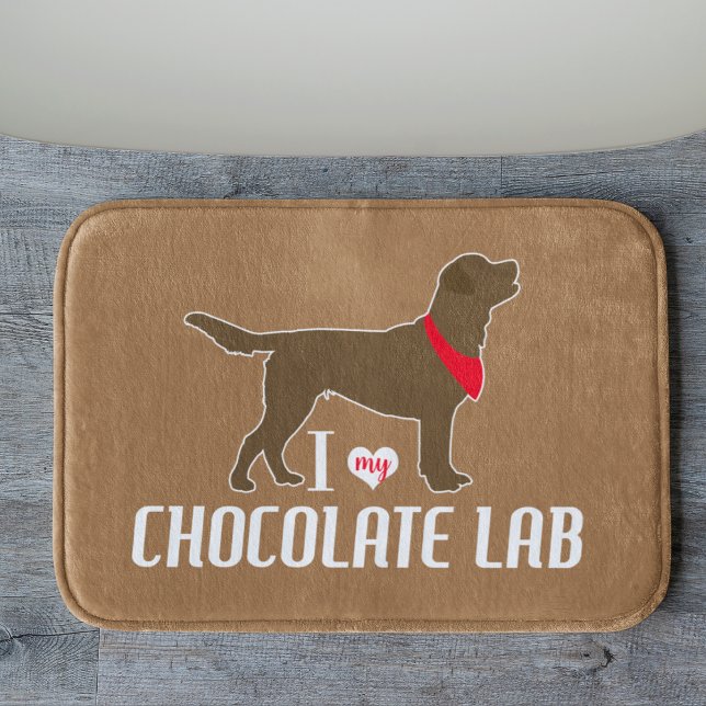 I kärlek min Chocolate Lab Bathroom Badrumsmatta (I love my Chocolate Lab bathmat)