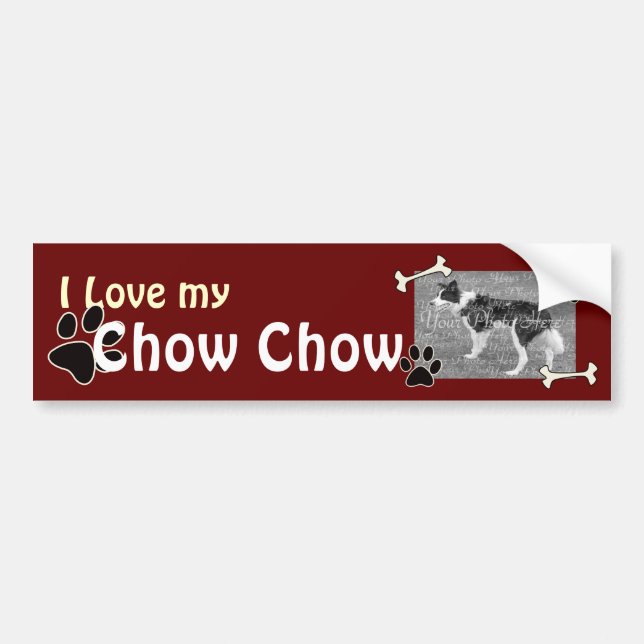 I kärlek min Chow Chow Bumper Sticker Bildekal (Framsidan)
