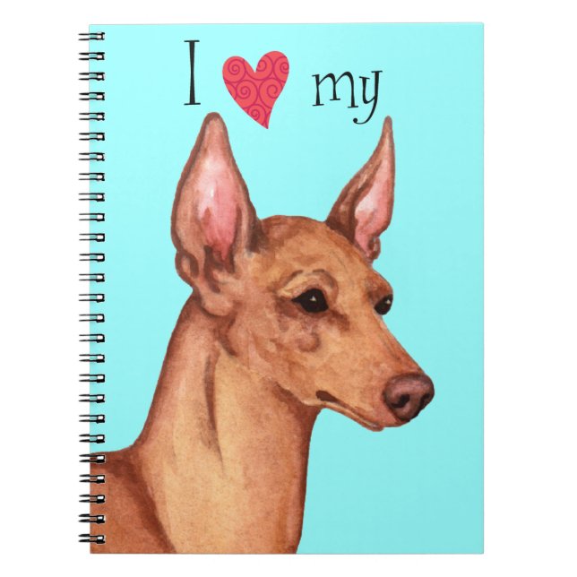 I Kärlek min Cirneco dell'Etna Anteckningsbok Med Spiral (Framsidan)