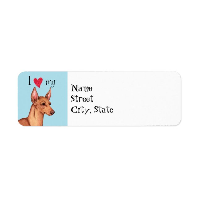 I Kärlek min Cirneco dell'Etna Returadress Etikett (Framsidan)