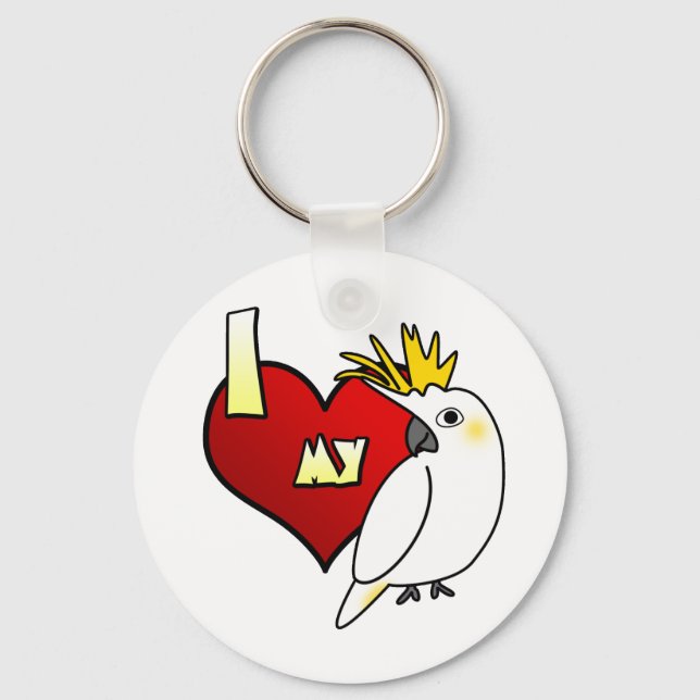 I Kärlek min Citron Cockatoo Nyckelring (Framsida)