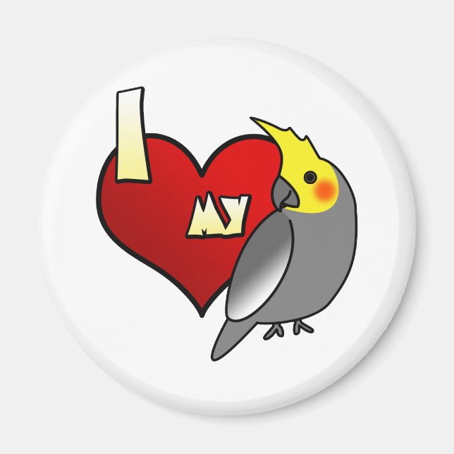 I Kärlek min Cockatiel Magnet (Framsidan)
