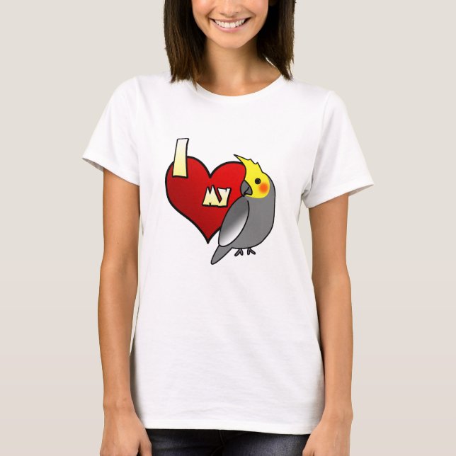 I Kärlek min Cockatiel T Shirt (Framsida)