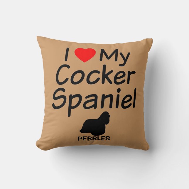 I Kärlek Min Cocker Spanska Hund Kudde (Framsida)