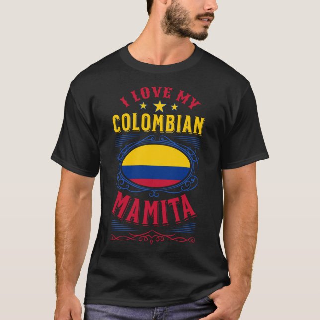 I kärlek min colombianska mamita t shirt (Framsida)