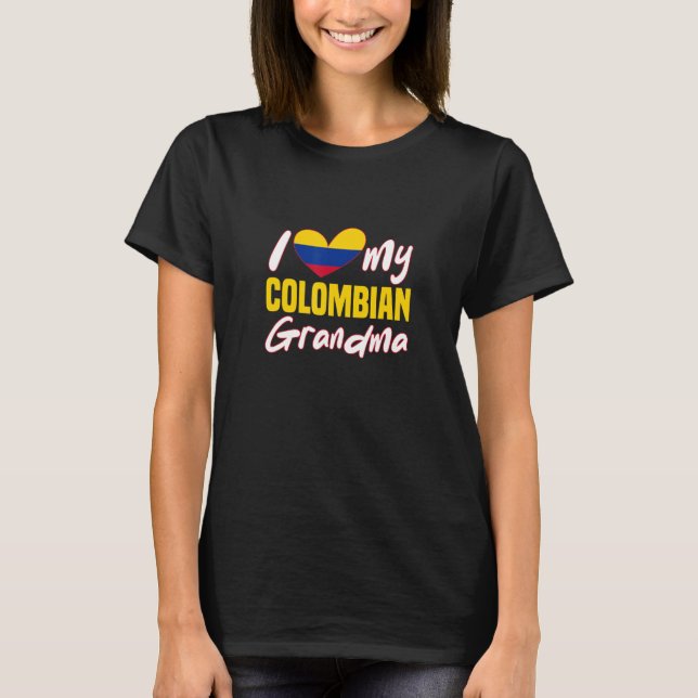 I kärlek min colombianska mormor t shirt (Framsida)