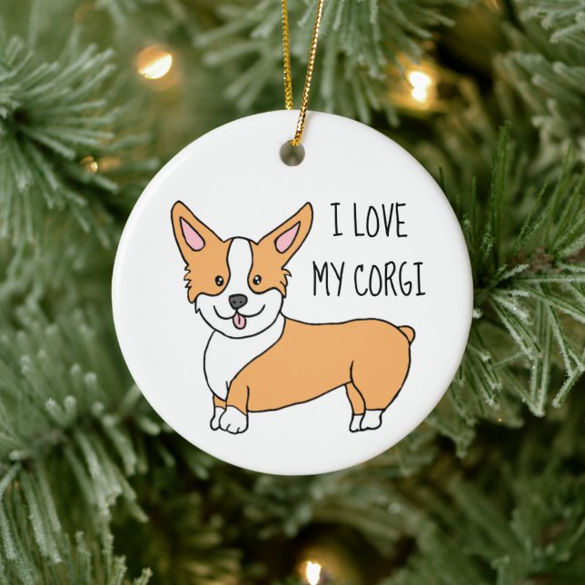I Kärlek Min Corgi-jul Julgransprydnad Keramik (Träd)