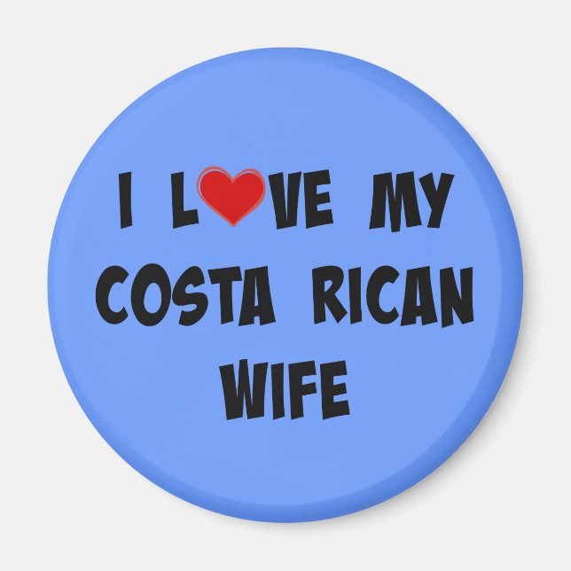 I Kärlek Min Costa Rican-fru Magnet (Framsidan)