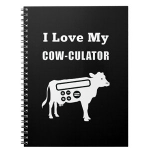 I Kärlek Min Cow-kulator Funny Math Calculator Pun Anteckningsbok
